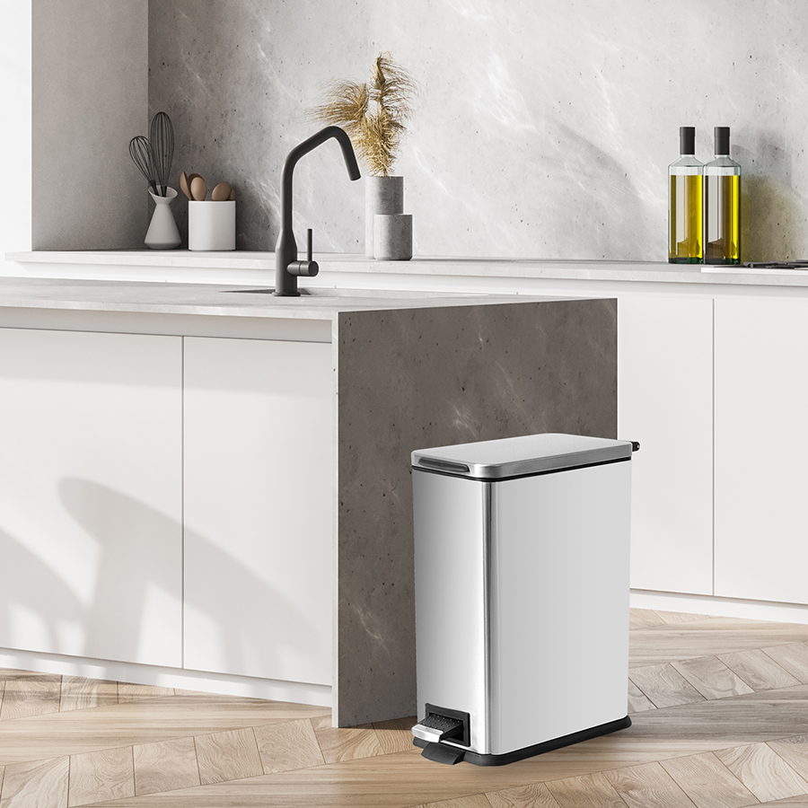 Dex Slim Staineless Steel Step Trash Can