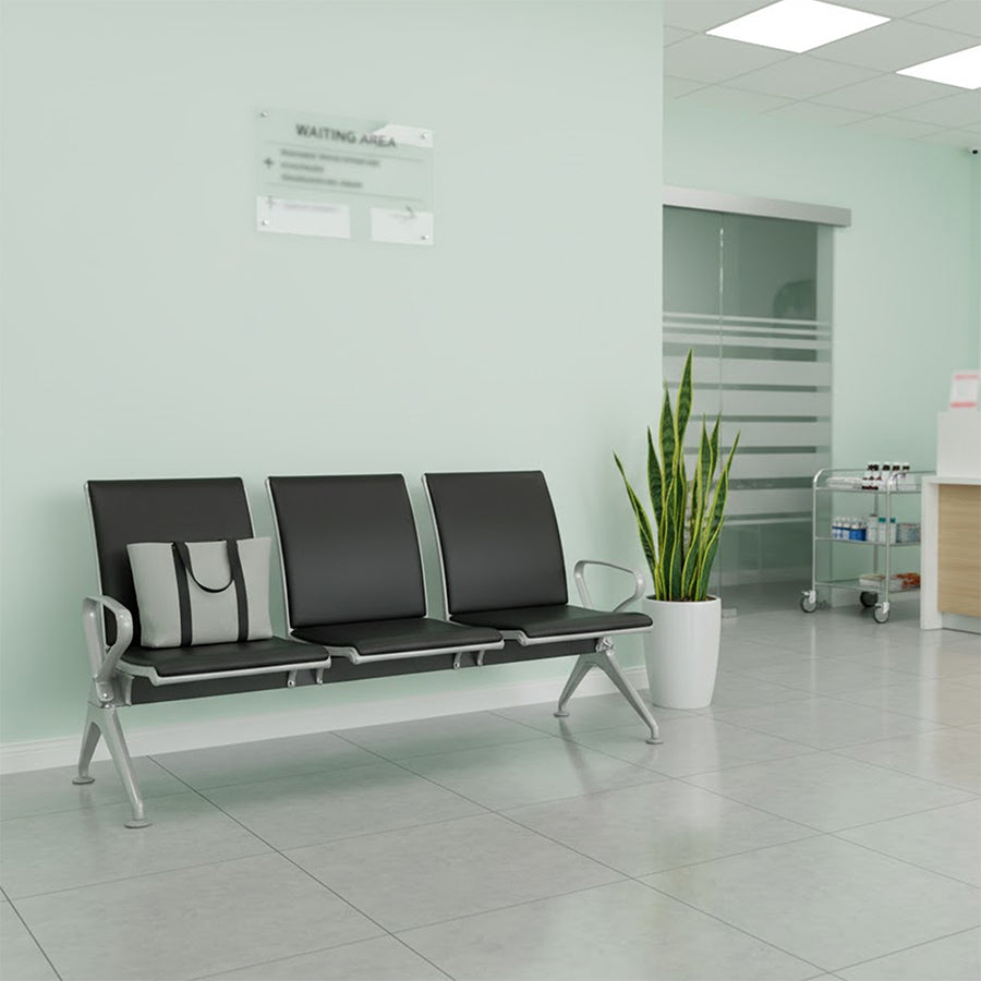 Calix 3 Seater Public Chair with Cushion