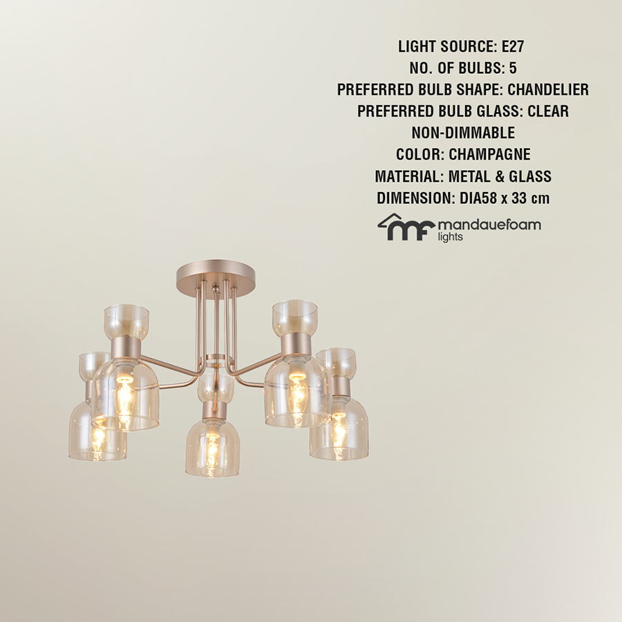 Galya Semi-flush Mount Light - 5 Shades