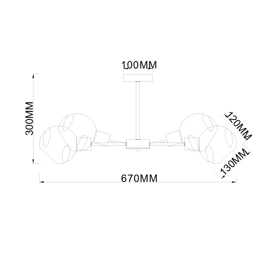 Guzel Semi-flush Mount Light - 6 Shades