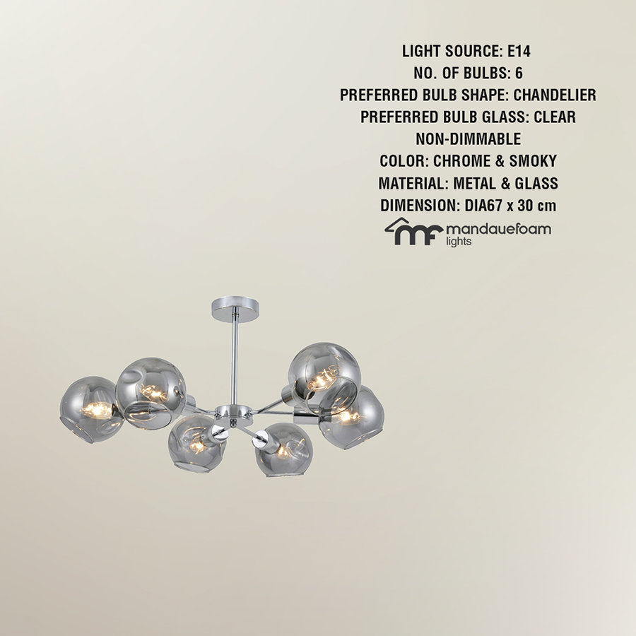 Guzel Semi-flush Mount Light - 6 Shades