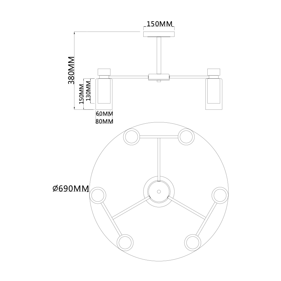 Flush Mount Light - 6 Shades