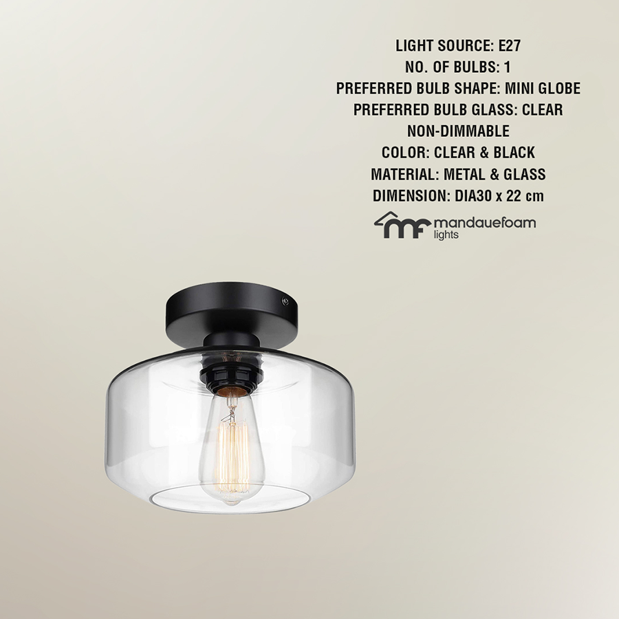 Manci Semi-flush Glass Mount Light