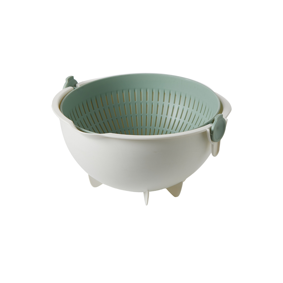 Self-tilting Plastic Colander