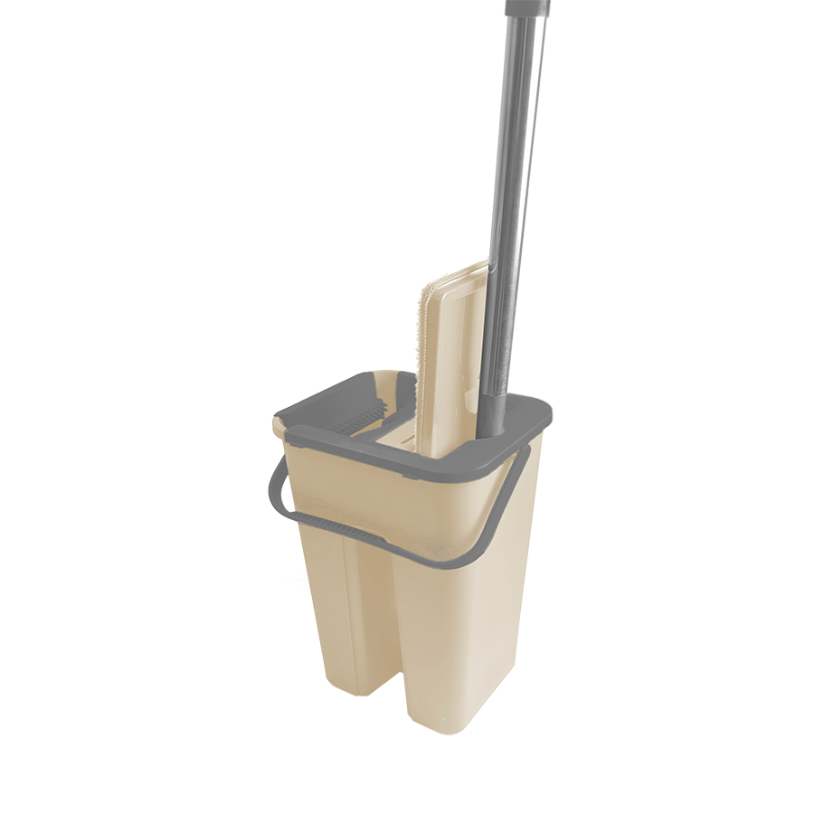 Hands-free Flat Mop with Wringer Bucket