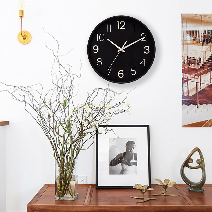 Edvin Black Wall Clock