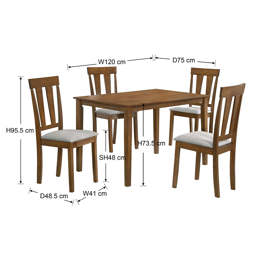 Thiago + Daphne 4 Seater Dining Set