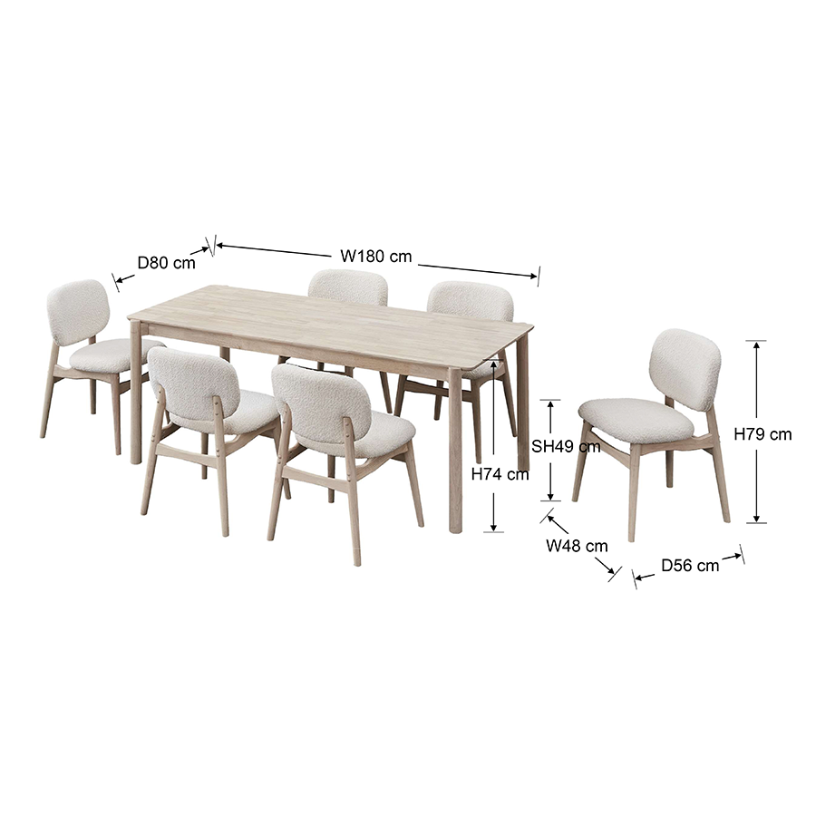 Nick 6 Seater Dining Set