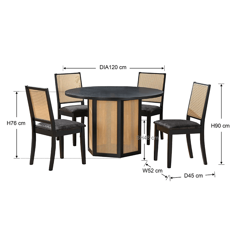 Adela + Renee 4 Seater Dining Set