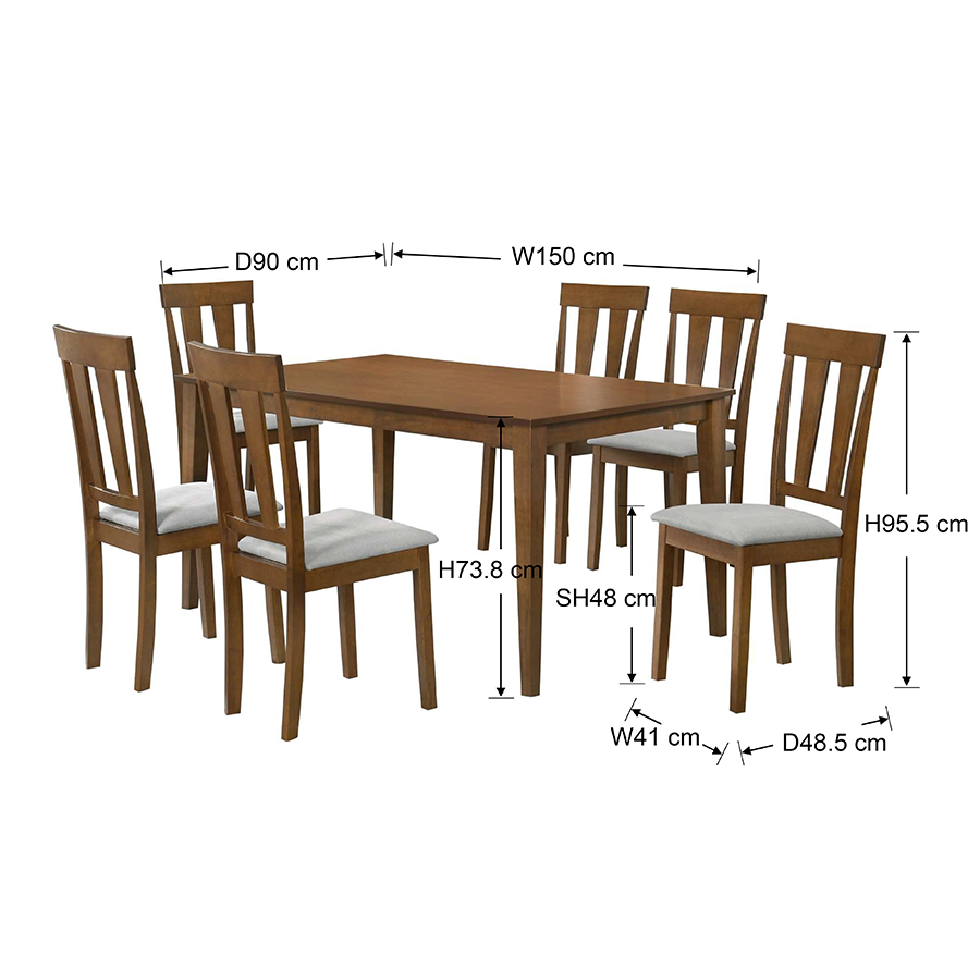 Thiago + Daphne 6 Seater Dining Set