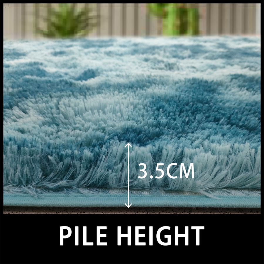 Sari Peacock Blue Plush Rug