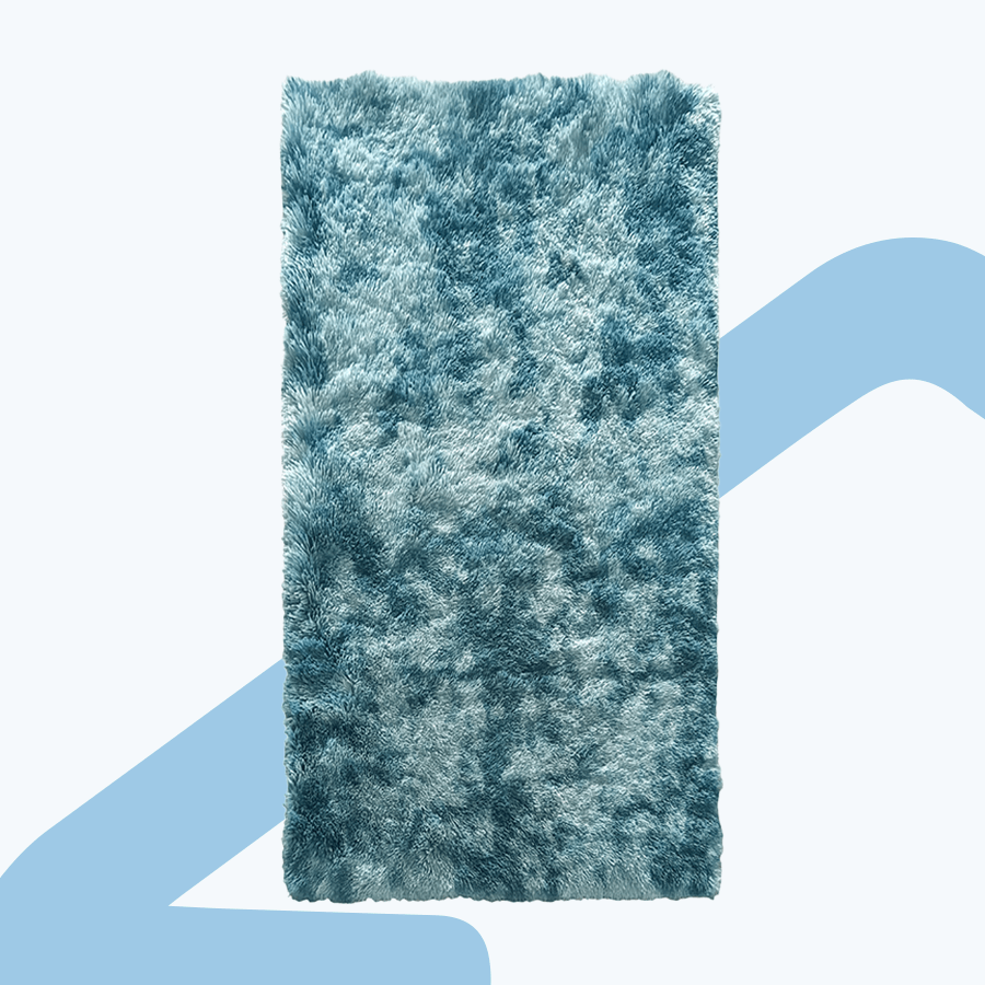 Sari Peacock Blue Plush Rug