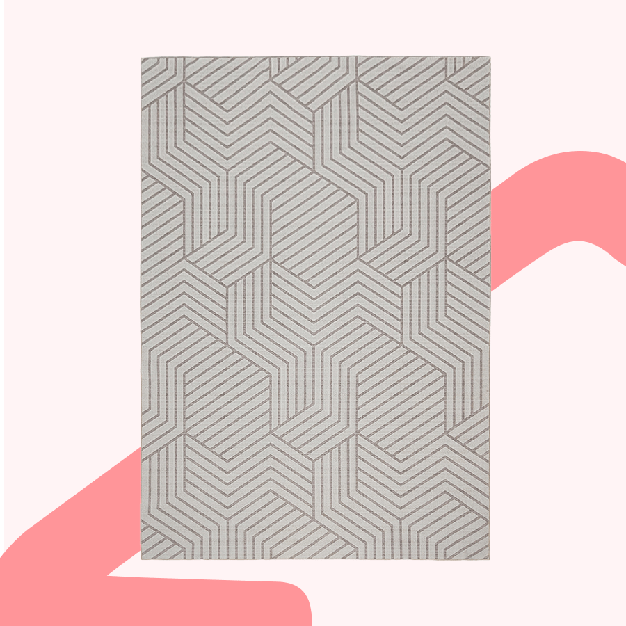 Ali Ivory Geo Printed Rug