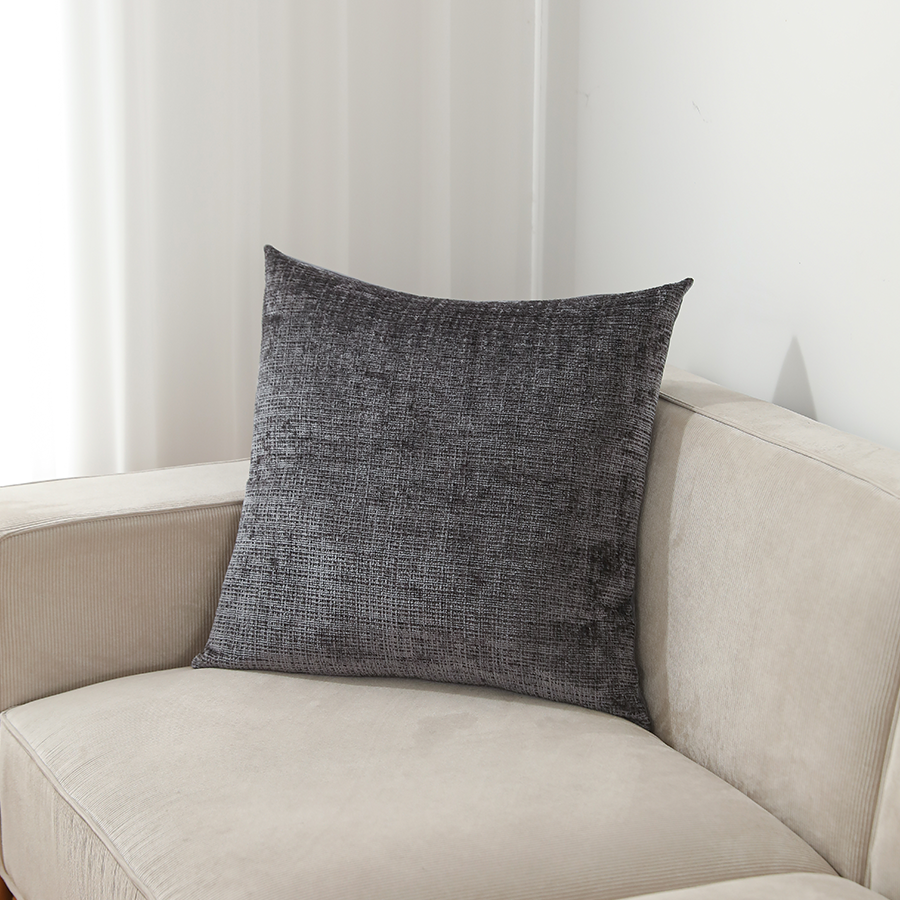 Mede Dark Gray Chenille Floor Pillowcase