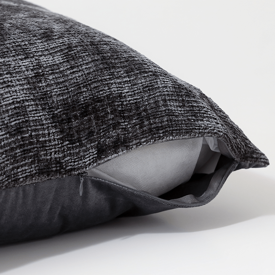 Mede Dark Gray Chenille Floor Pillowcase