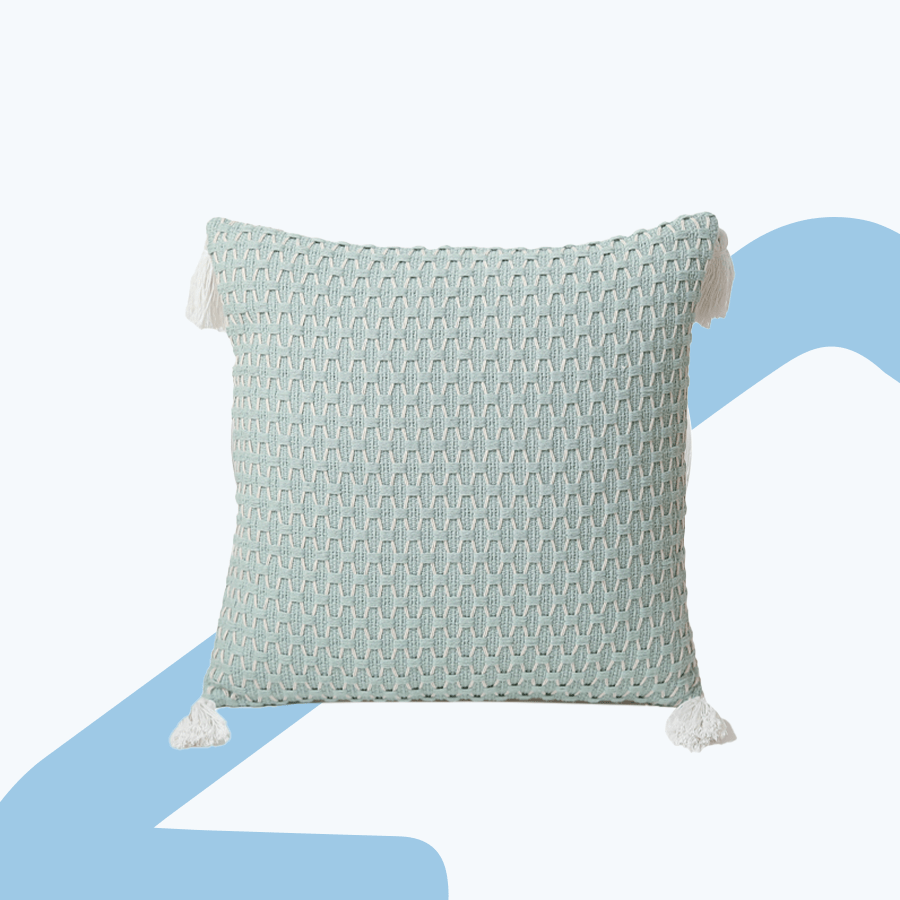 Milica Boho Ice Blue Throw Pillowcase