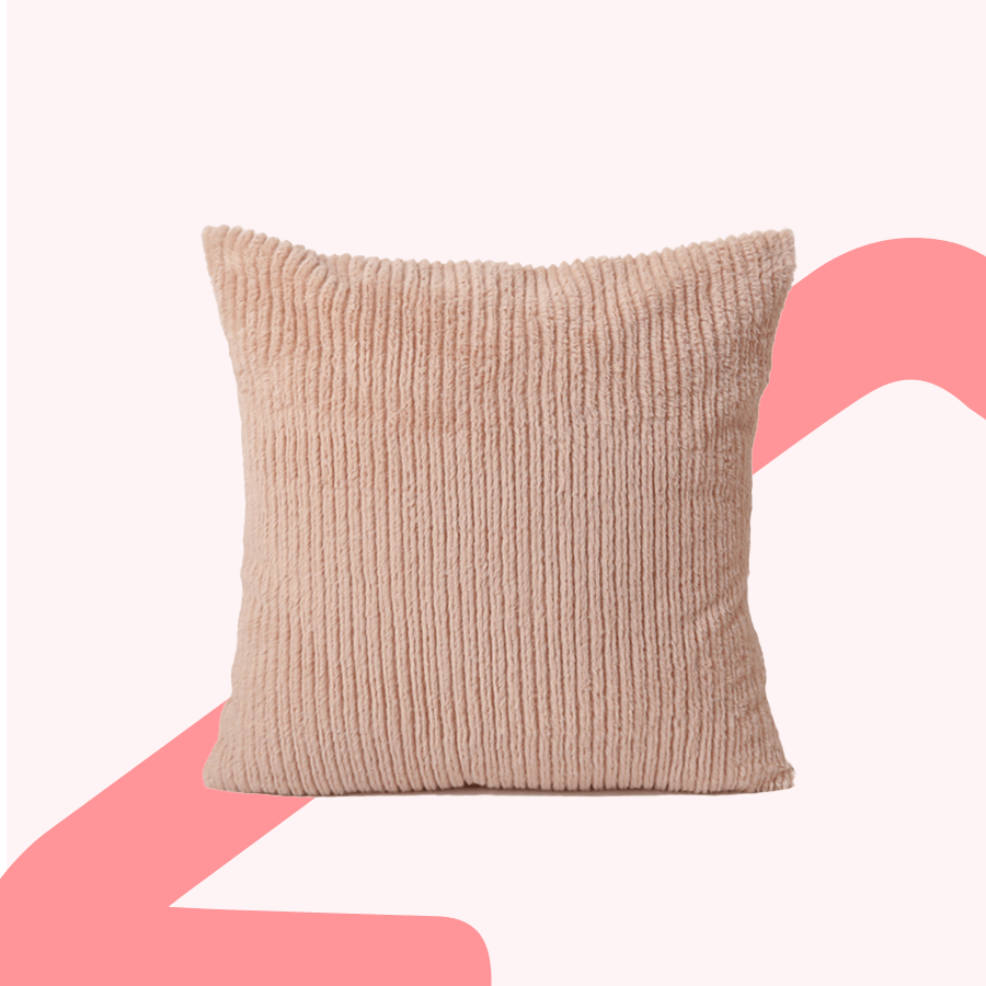 Minona Pink Faux Fur Throw Pillowcase
