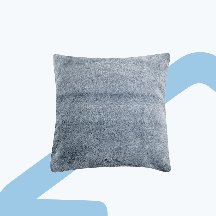 Minona Gray Faux Fur Throw Pillowcase