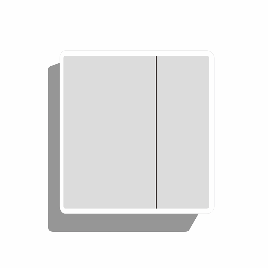 Bathrm Cabinet Mirror with 2 Doors & LED