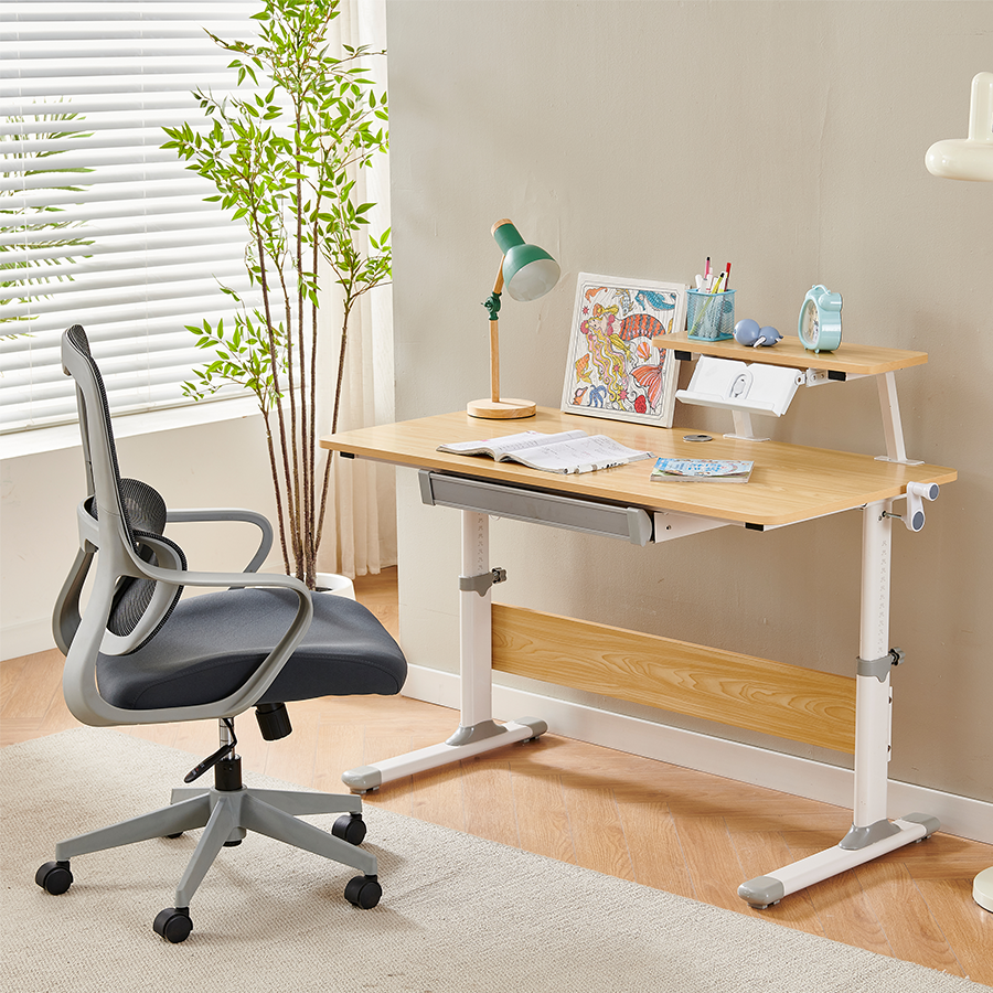 Lavita Adjustable Desk with Shelf