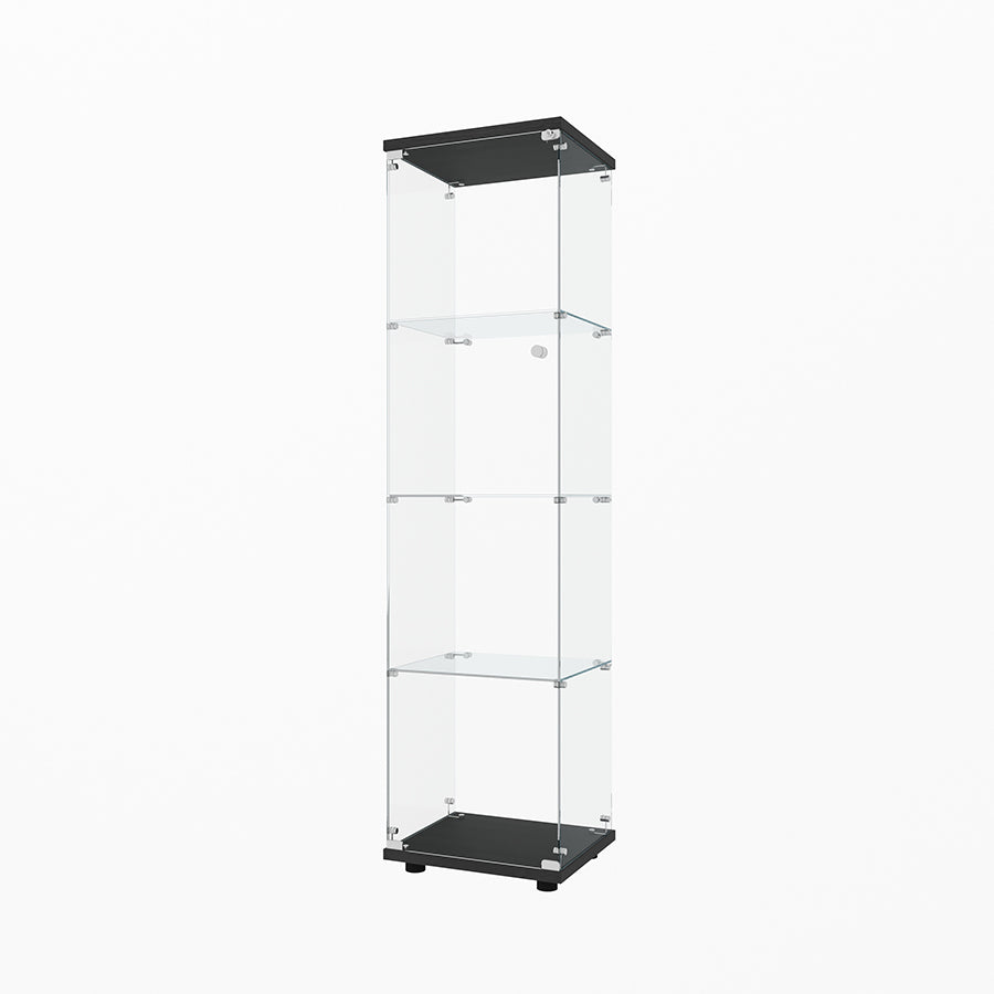 Serris 4 Tier 1 Door Glass Cabinet