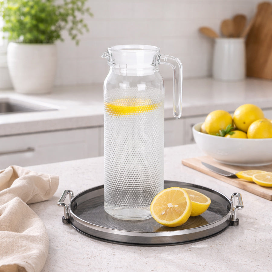 Frost Glass Pitcher with Lid - 34oz