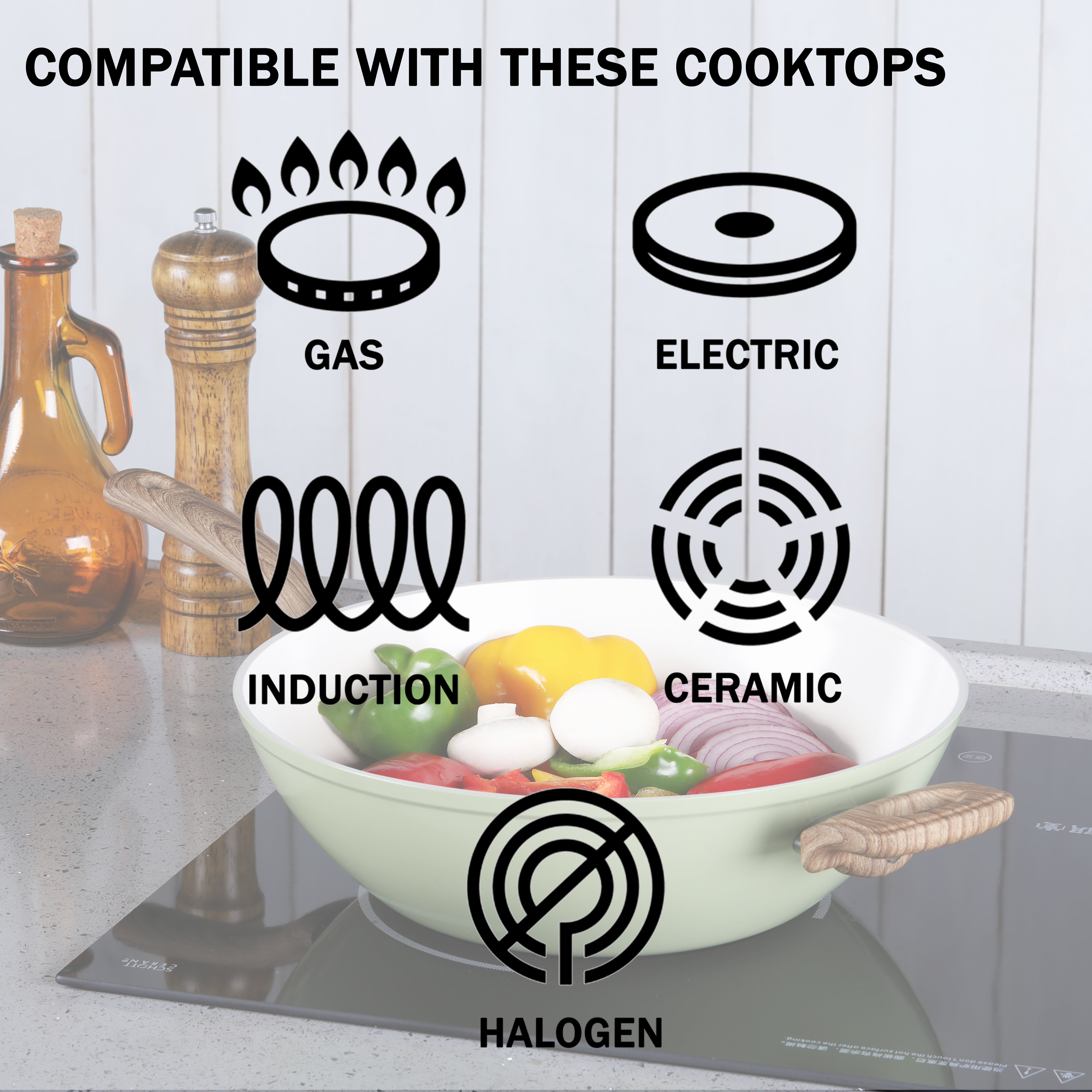 Craig Ceramic Non-Stick Wok with Lid