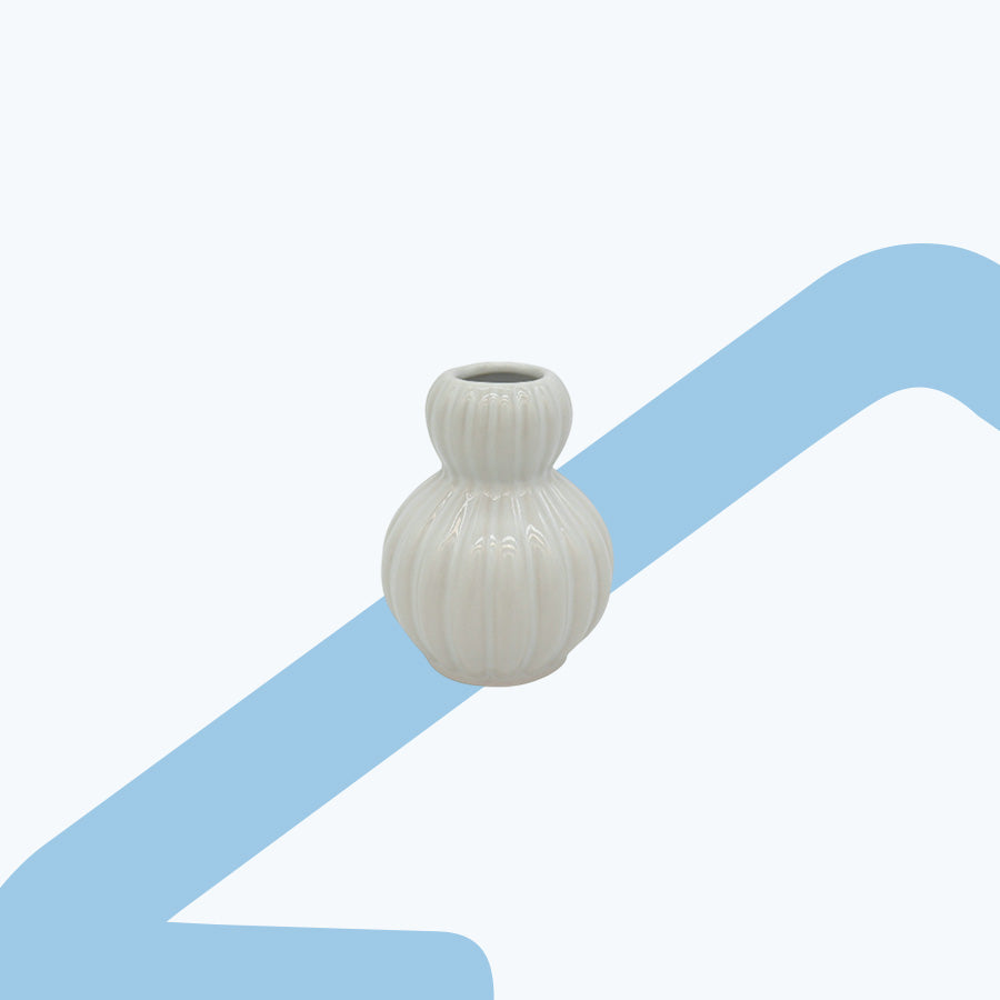 Crosby Ribbed Ceramic Vase
