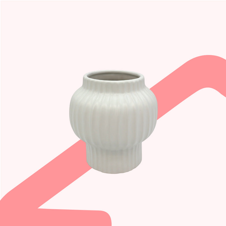 Brunillo Ribbed Ceramic Vase