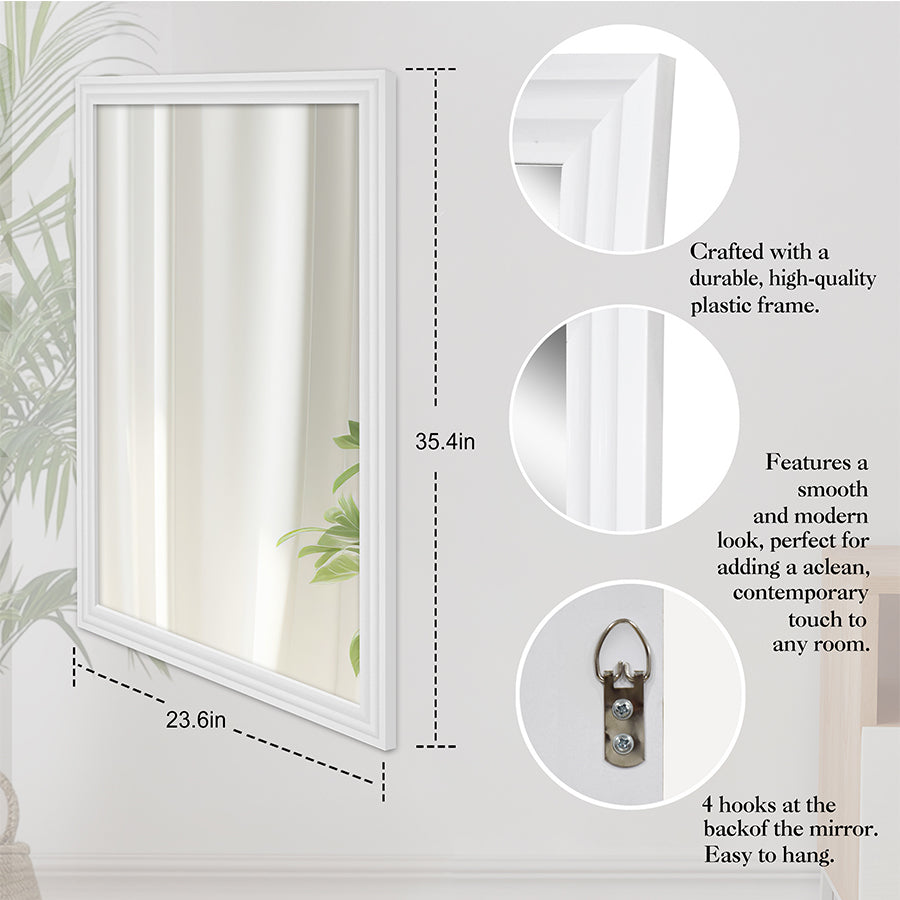Jaye White Wall Framed Mirror 60x90 cm