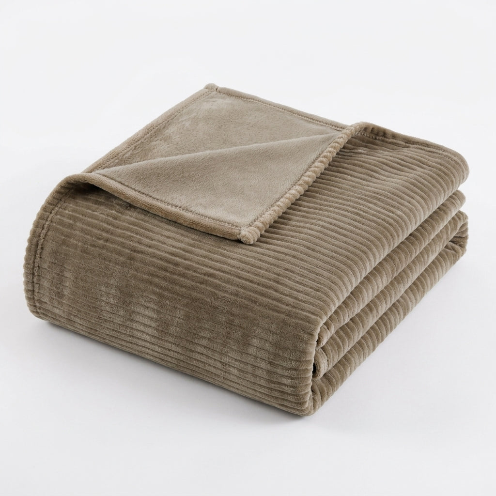 Basti Flannel Blanket Brown