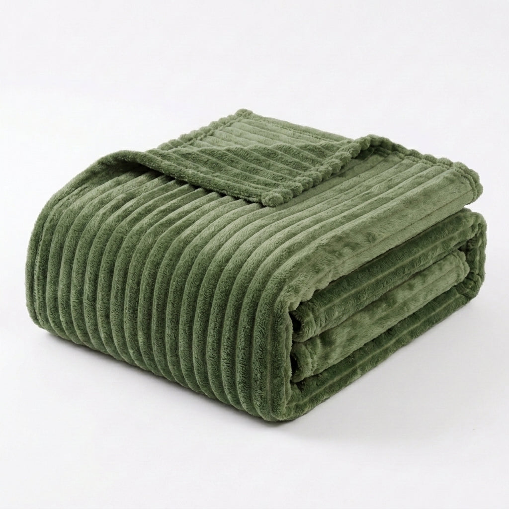 Elio Flannel Blanket Green
