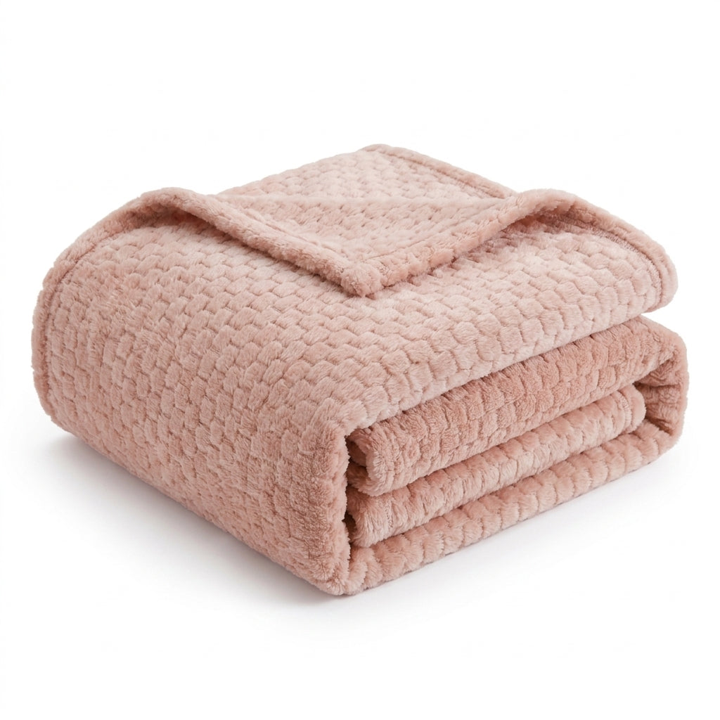 Elodie Flannel Blanket Pink