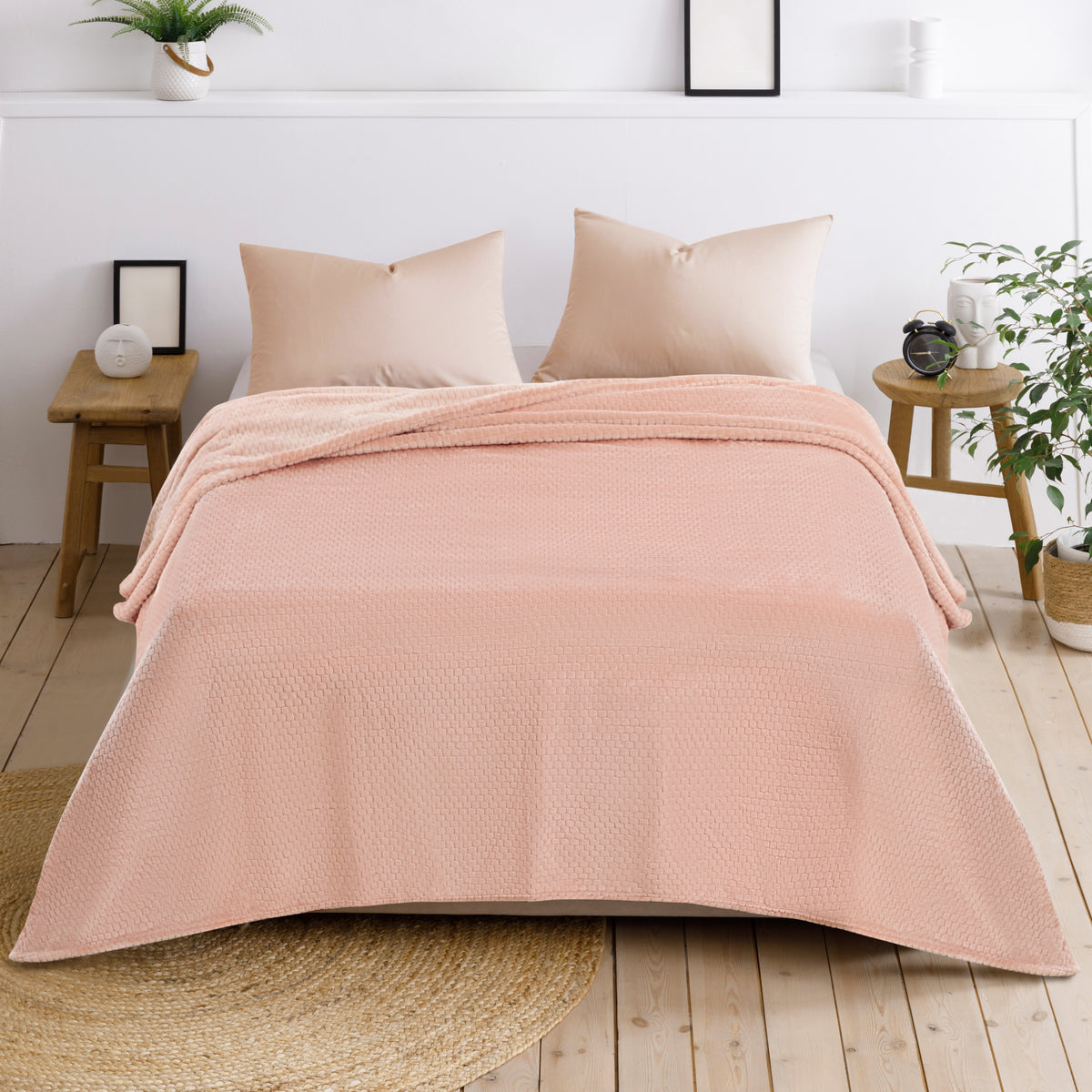 Elodie Flannel Blanket Pink