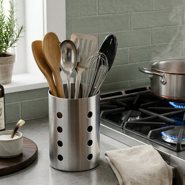 Noe Stainless Steel Utensil Holder