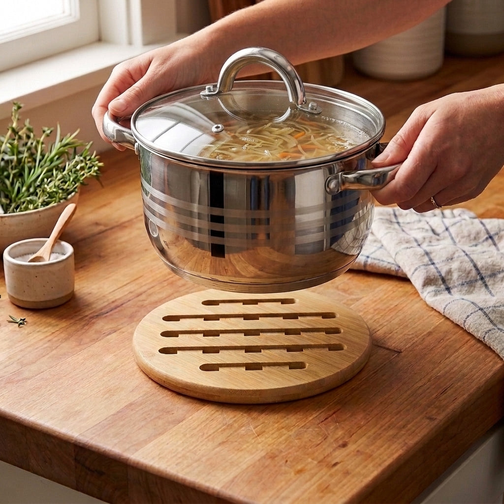 Mei Round Bamboo Trivet
