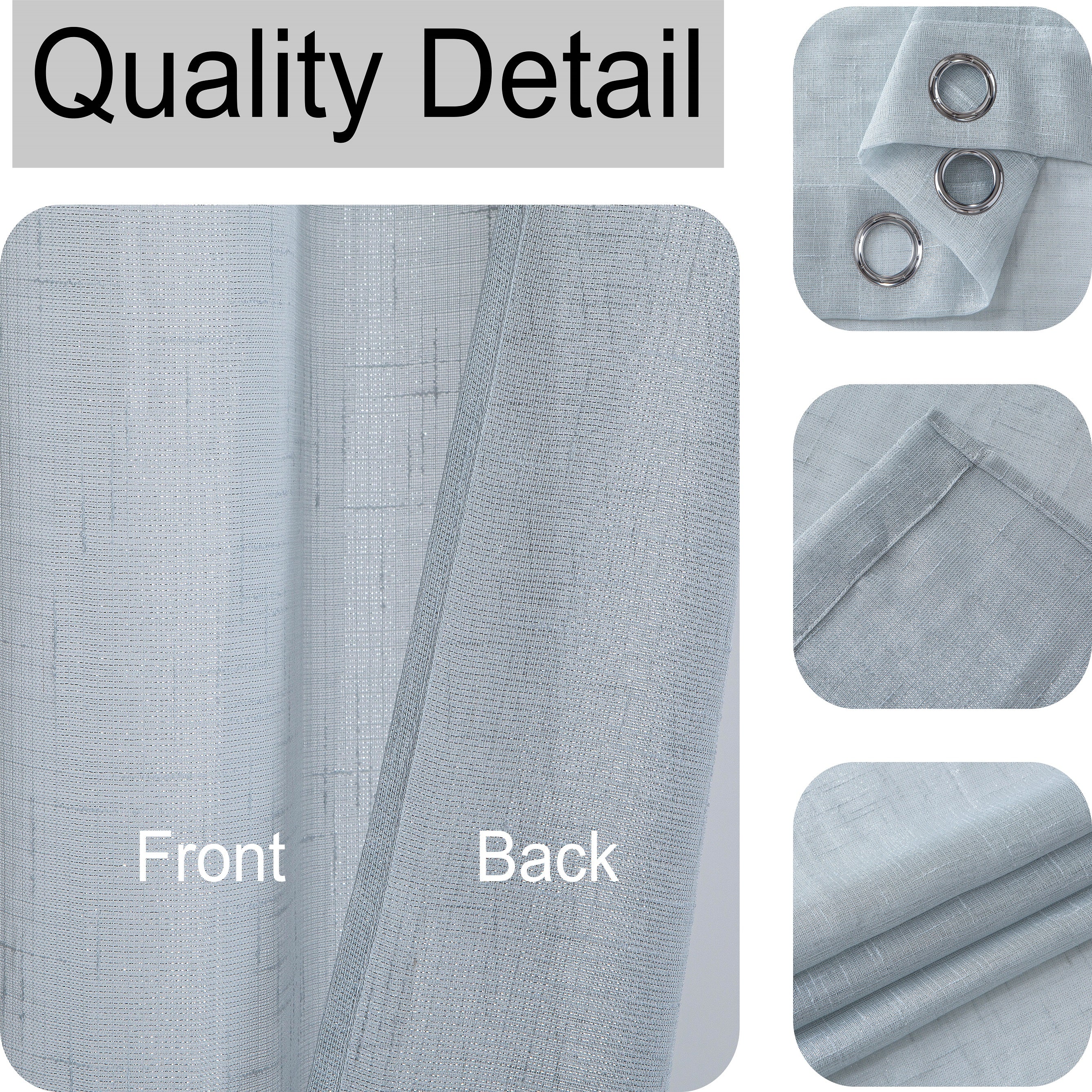 Alysin Gray Shiny Sheer Curtain