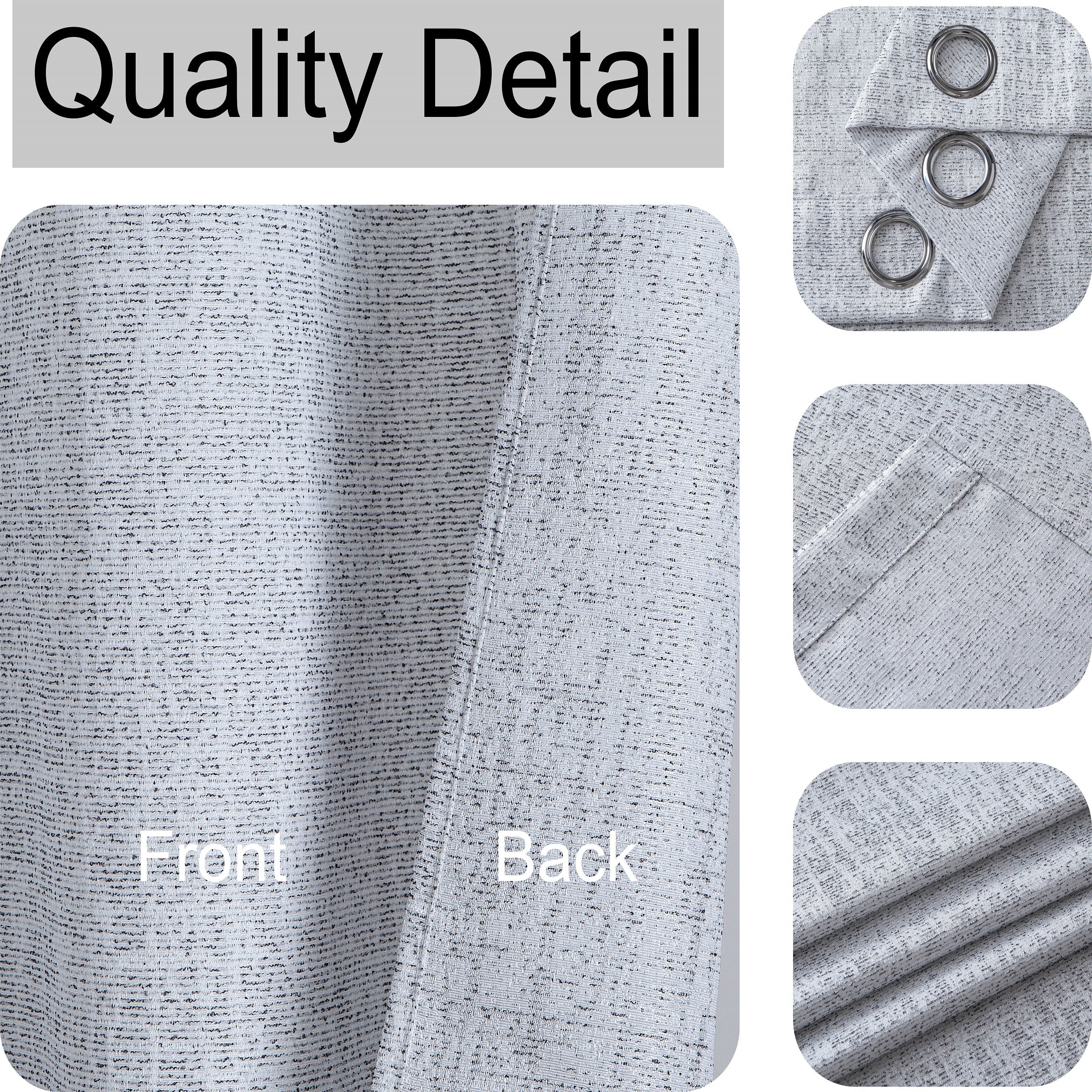 Avil Gray Faux Linen Curtain