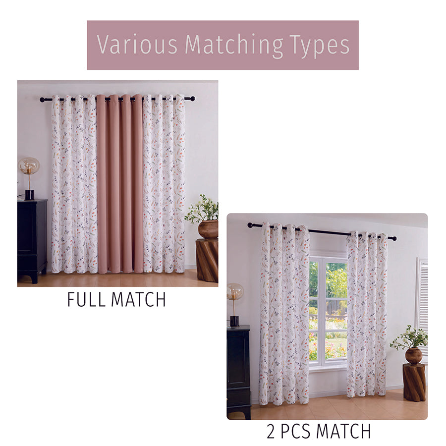 Barthel Plain & Print Set Of 3 Curtains