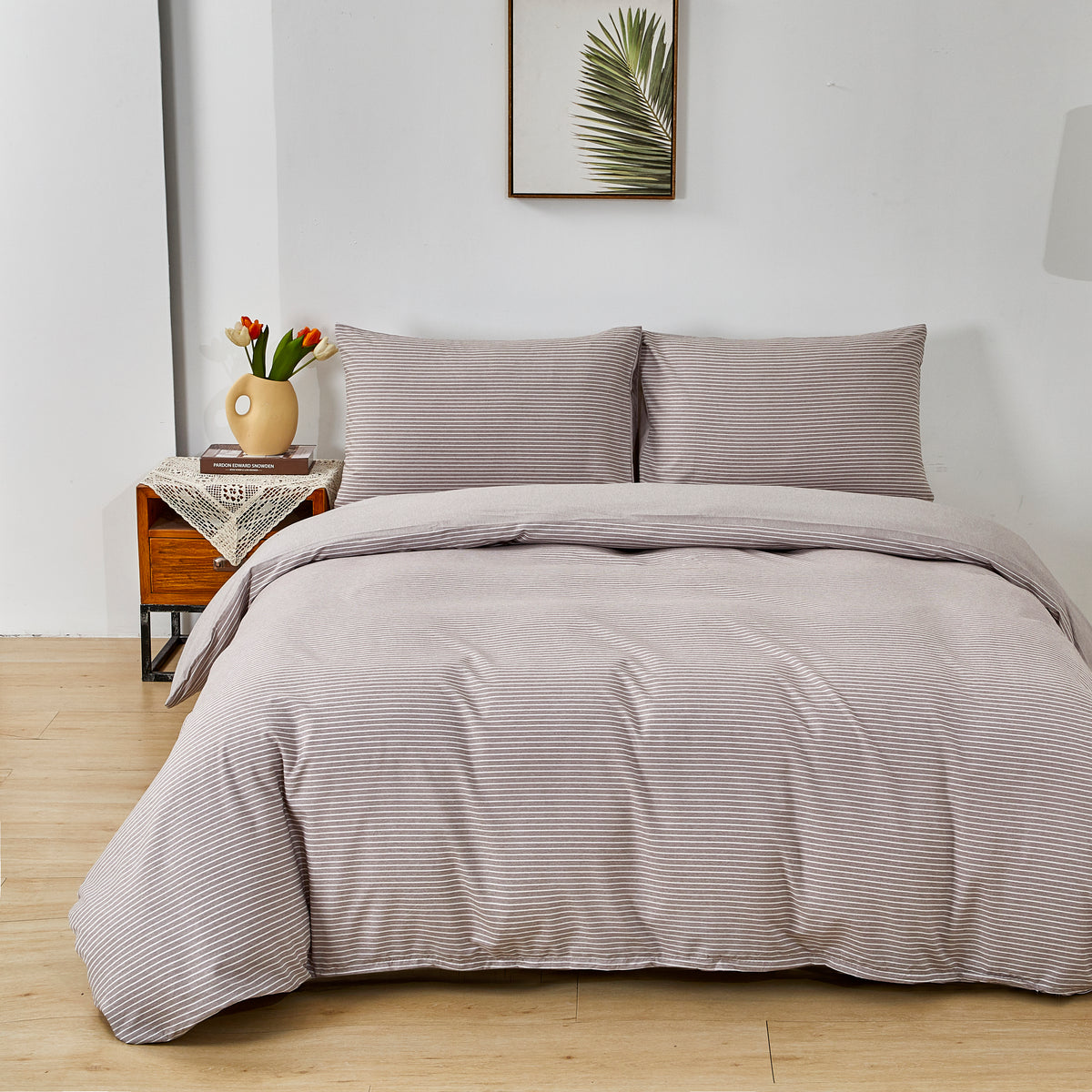Reversible Stripe Khaki Bed In A Bag