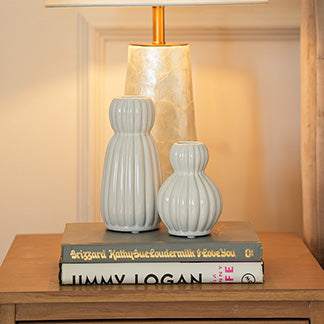Crosby Ribbed Ceramic Vase