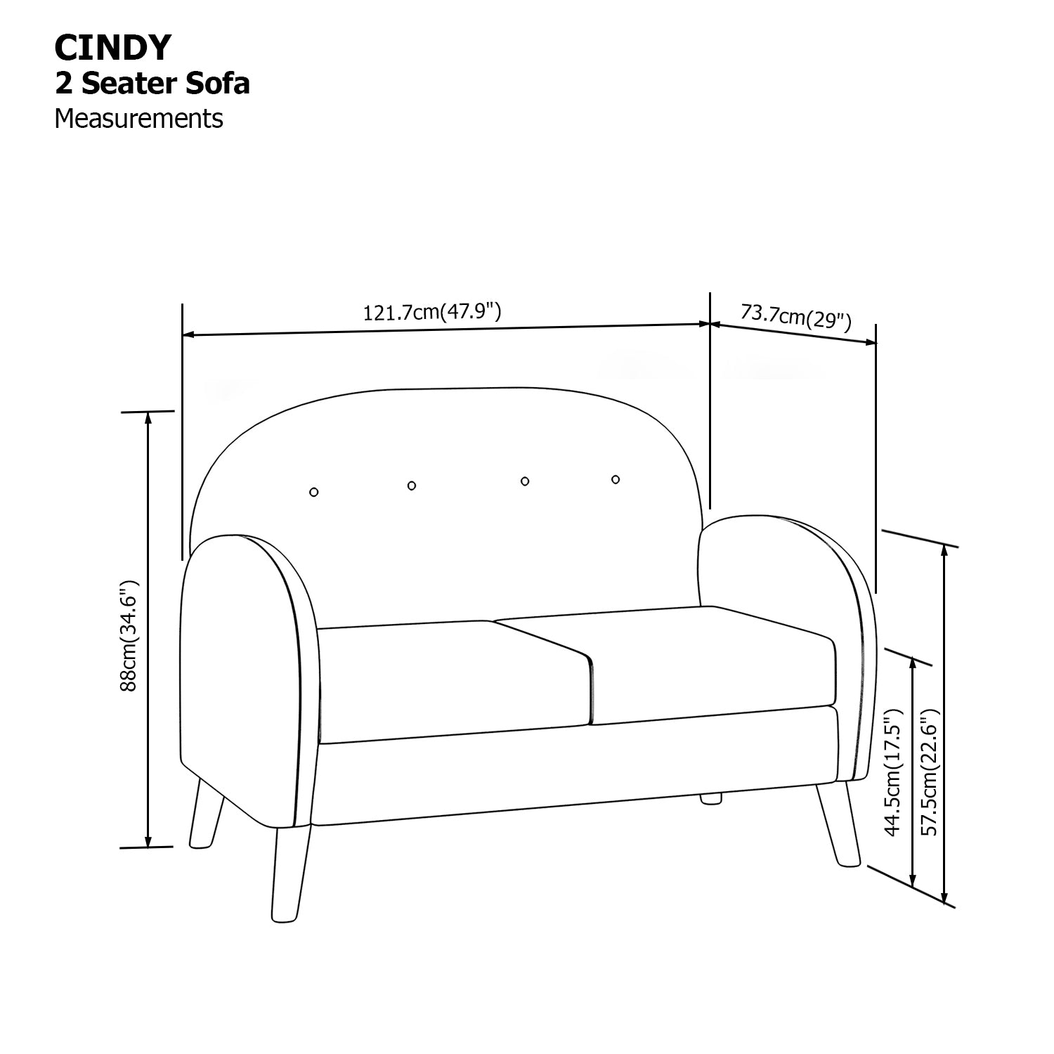 Cindy 2 Seater Sofa