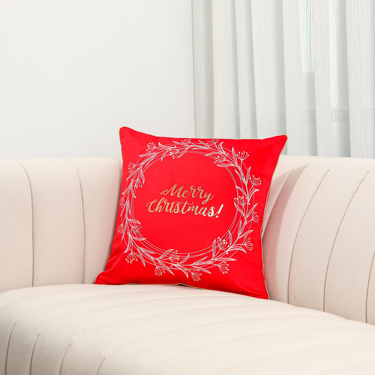 Miksa Merry Wreath Throw Pillowcase