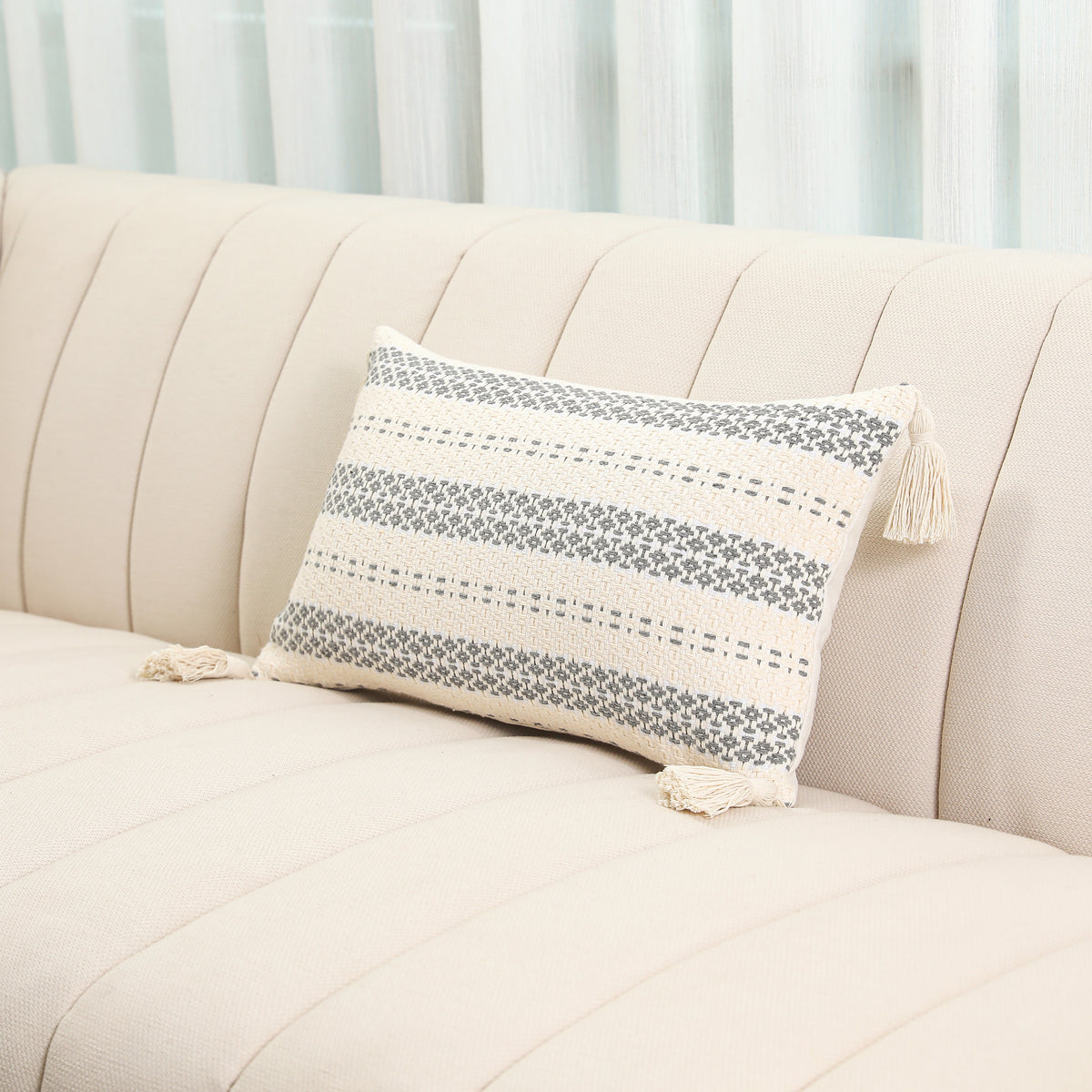 Mair Boho Folk Stripes Kidney Pillowcase
