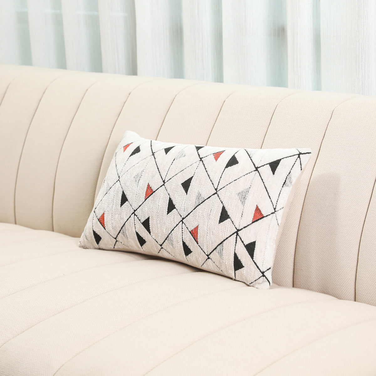Modern Geo Jacquard - Crosslines Kidney Pillowcase