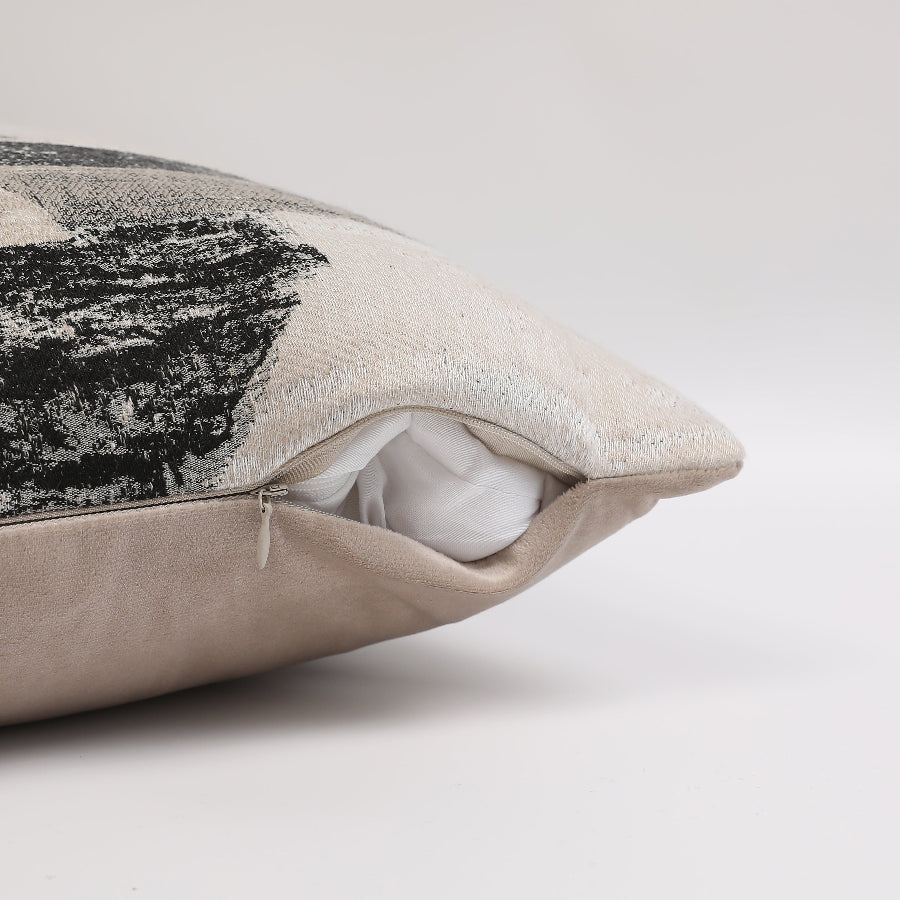 Mari Jacquard Patch Form Throw Pillowcase