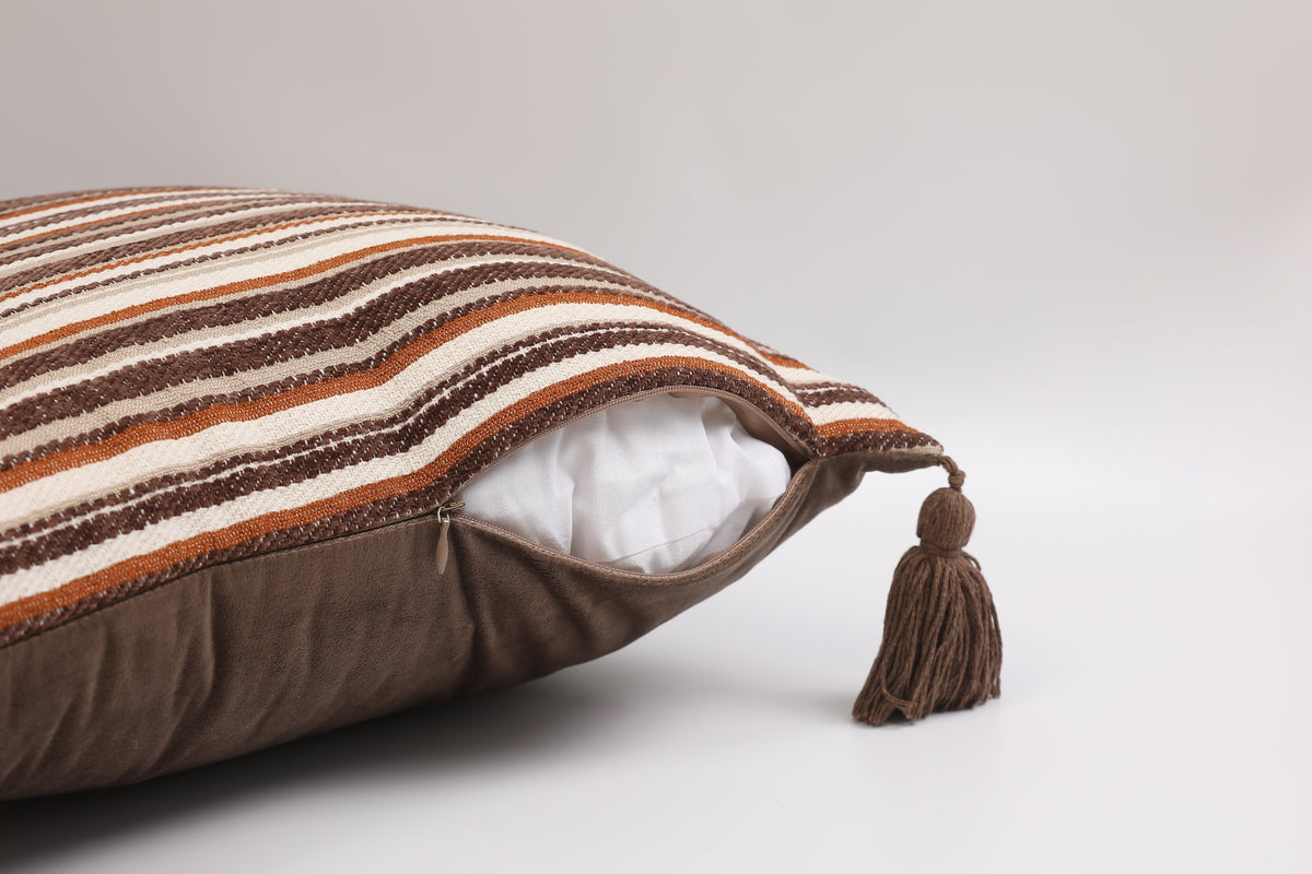 Mair Boho Warm Stripes Throw Pillowcase