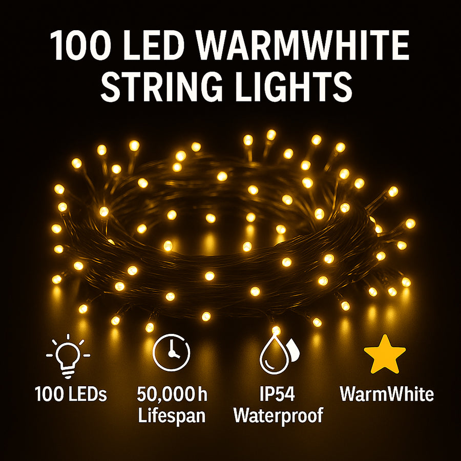 Christmas Lights 100LED Steady Warmwhite