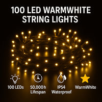 Christmas Lights 100LED Steady Warmwhite