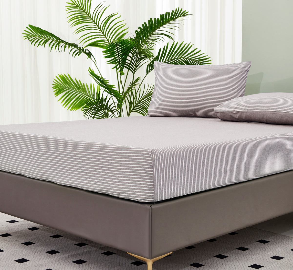 Reversible Stripe Khaki Bed In A Bag